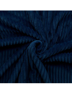 Minky-Stoff mit breiten Rippen - Marineblau