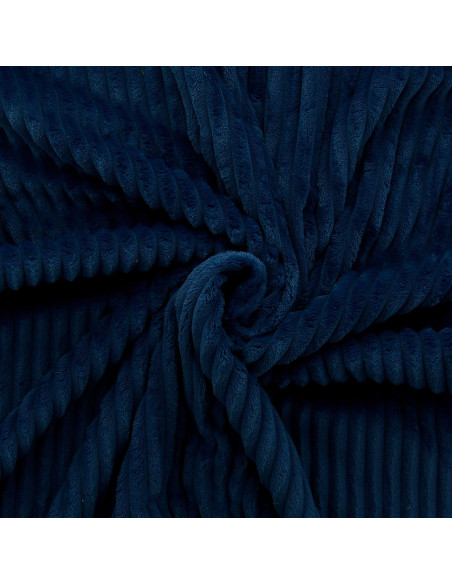 Minky-Stoff mit breiten Rippen - Marineblau