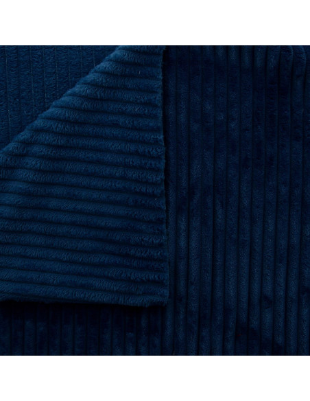 Minky-Stoff mit breiten Rippen - Marineblau
