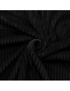 Minky-Stoff mit breiten Rippen - Schwarz