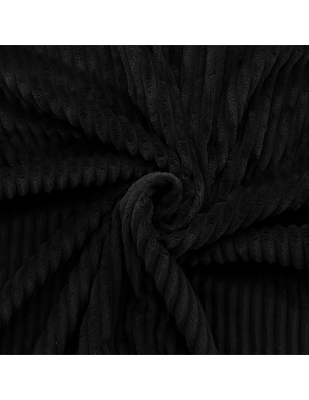 Minky-Stoff mit breiten Rippen - Schwarz