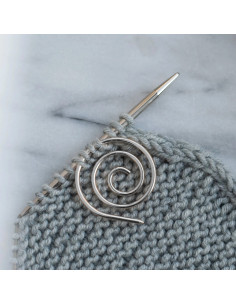 Spiral-Maschenstopper für Stricken - Silber