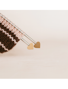 Maschenstopper für Stricknadeln - Beige Herzen 2