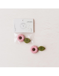 Maschenstopper für Stricknadeln - Rosa Margerite 2