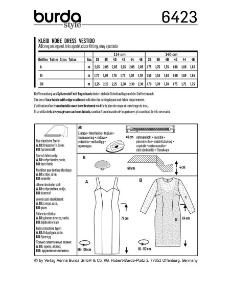 Kleidmuster - Burda 6423