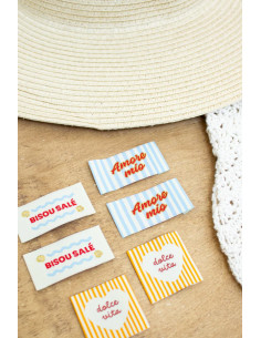 Set von 6 Aufnäh-Etiketten - Dolce Vita Sortiment 2
