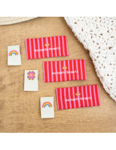 Set mit 6 Aufnäh-Etiketten - Glücksbringer-Sortiment