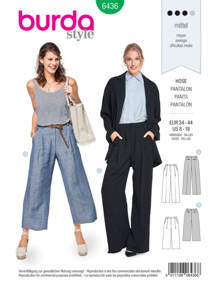 Hosenmuster - Burda 6436