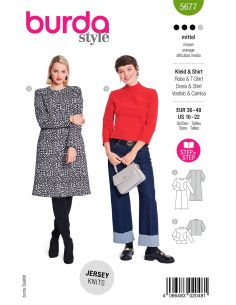 Kleid- und T-Shirt-Schnittmuster - Burda 5677