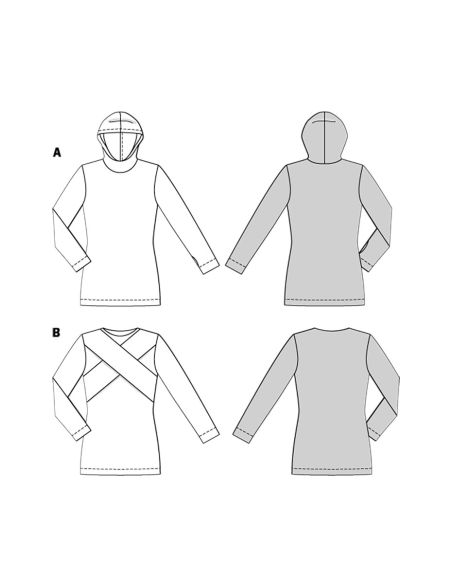 Pullover- und T-Shirt-Schnittmuster - Burda 5680