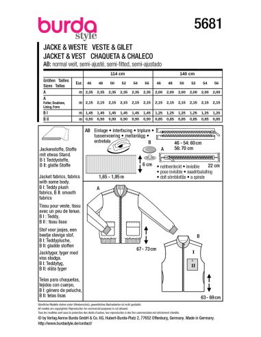 Jacken- und Westen-Schnittmuster - Burda 5681