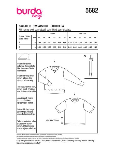 T-Shirt-Schnittmuster - Burda 5682