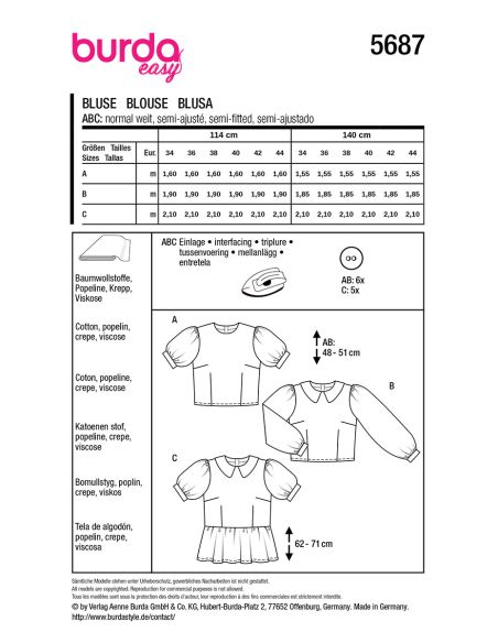 Blusenmuster - Burda 5687