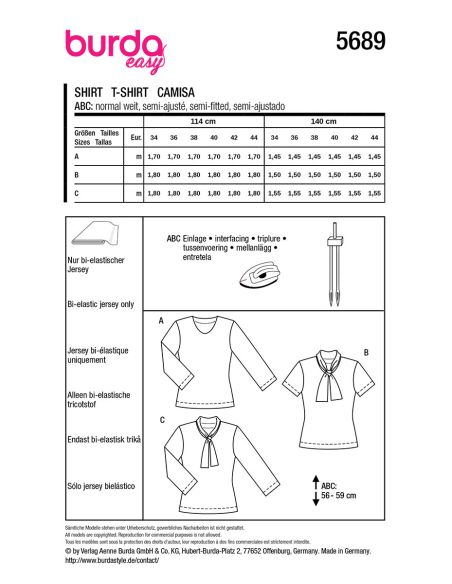 T-Shirt-Schnittmuster - Burda 5689