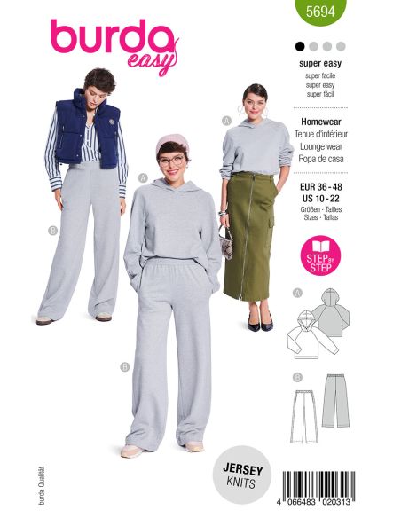 Sweatshirt-Schnittmuster - Burda 5694