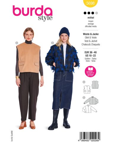Weste Schnittmuster - Burda 5698