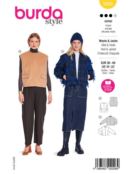 Weste Schnittmuster - Burda 5698