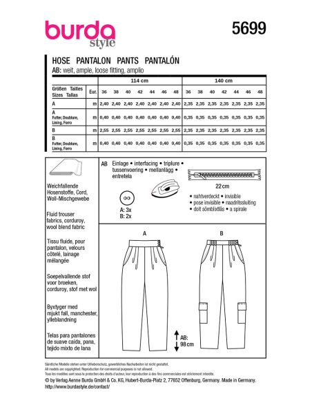 Hosenmuster - Burda 5699