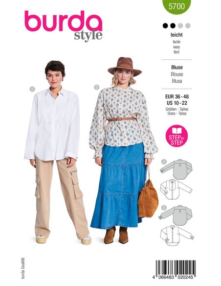 Blusenmuster - Burda 5700