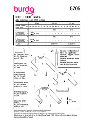 T-Shirt-Schnittmuster - Burda 5705