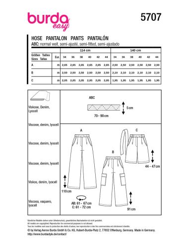 Hosenmuster - Burda 5707
