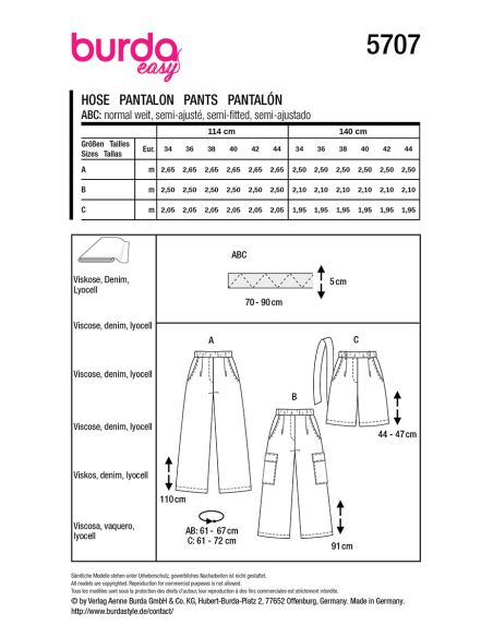 Hosenmuster - Burda 5707