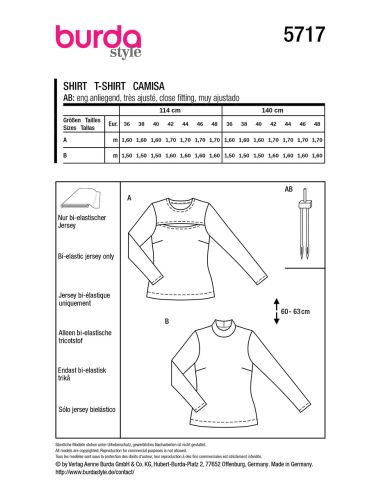 T-Shirt-Schnittmuster - Burda 5717