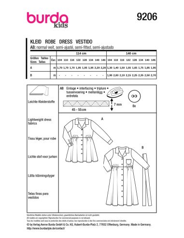 Kleidmuster - Burda 9206