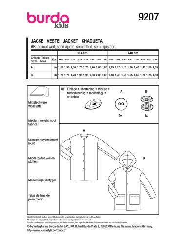 Mantelschnittmuster - Burda 9207