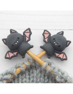 Maschenstopper für Stricknadeln - Fledermaus