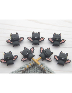 Maschenstopper für Stricknadeln - Fledermaus 2