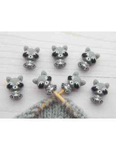 Maschenstopper für Stricknadeln - Kleiner Waschbär 2