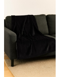 Minky-Stoff mit breiten Rippen - Schwarz 2