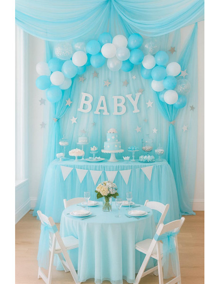Organza-Stoff - Babyblau