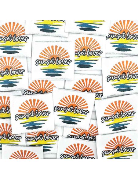 Set von 5 gewebten Aufnähern zum Annähen Sunset Lover