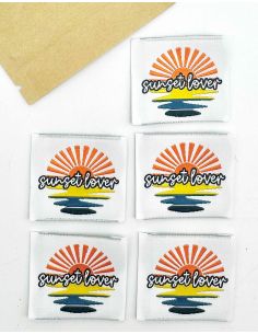 Set von 5 gewebten Aufnähern zum Annähen Sunset Lover 2