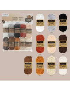 Beutel mit 10 Knäueln Scheepjes Catona Colour Pack - Cookies 2