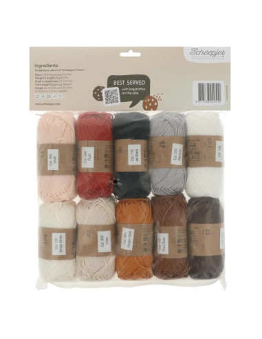Beutel mit 10 Knäueln Scheepjes Catona Colour Pack - Cookies