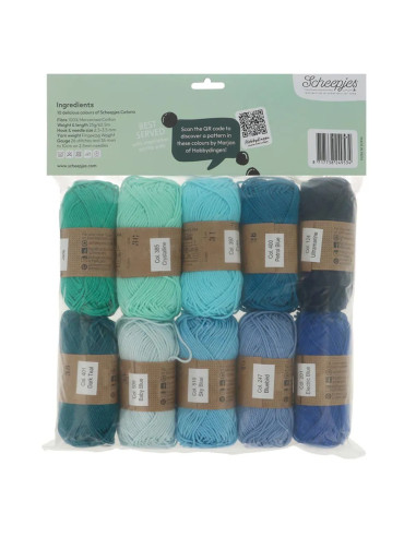 Beutel mit 10 Knäueln Scheepjes Catona Colour Pack - Blueberry Fizz