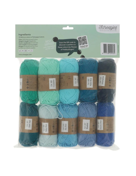 Beutel mit 10 Knäueln Scheepjes Catona Colour Pack - Blueberry Fizz