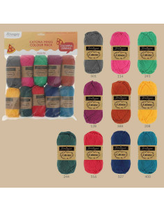 Beutel mit 10 Knäueln Scheepjes Catona Colour Pack - Pizza Pie 2