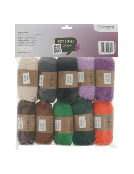 Beutel mit 10 Knäueln Scheepjes Catona Colour Pack - Mitternachtsfest