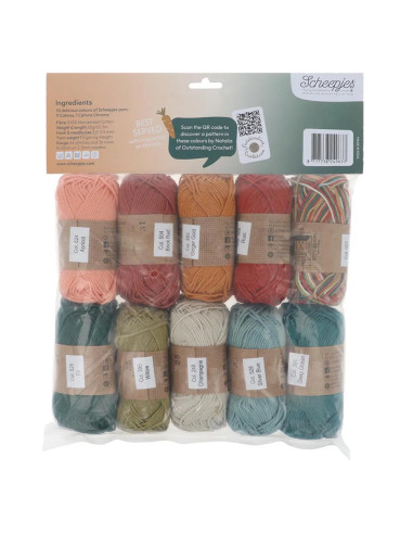 Beutel mit 10 Knäueln Scheepjes Catona Colour Pack - Harvest tart