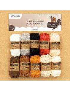 Beutel mit 10 Knäueln Scheepjes Catona Colour Pack - Cookies