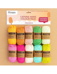 Beutel mit 10 Knäueln Scheepjes Catona Colour Pack - Creamsicle
