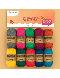 Beutel mit 10 Knäueln Scheepjes Catona Colour Pack - Pizza Pie