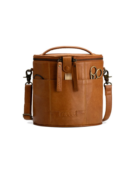 Ledertasche für Strickzubehör Muud Grace - Whisky