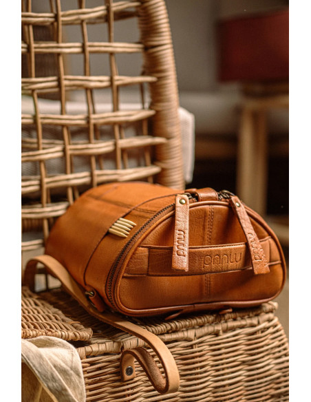 Ledertasche für Strickzubehör Muud Grace - Whisky