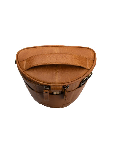 Ledertasche für Strickzubehör Muud Grace - Whisky