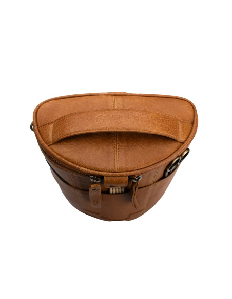 Ledertasche für Strickzubehör Muud Grace - Whisky